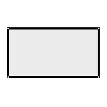 Imagem de Generic Tela de Projeção Branca Durável 16:9 Com Borda Preta para Projeção Frontal/traseira, Cortina de Projetor Portátil de 60-120 Polegadas (60 polegadas)