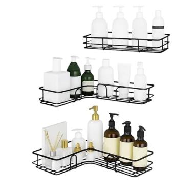 Imagem de Prateleiras Suporte Com Alto Adesivos Para Parede(KI3 Prateleiras+Gancho)