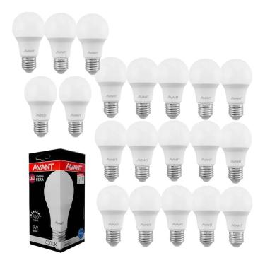 Imagem de Kit 20 Lâmpada Led 9W Bulbo E27 Branco Frio 6500K Avant Luz