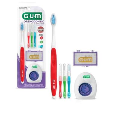 Imagem de Kit Orthodontic G.U.M 1 Escova Ortodôntica + 3 Escovas Interdentais + 