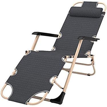Imagem de LMJYU Cadeira reclinável dobrável, cadeiras G, cadeiras de pátio, cadeira reclinável com gravidade zero, espreguiçadeira dobrável, ao ar livre, praia, acampamento, cadeira reclinável portátil com
