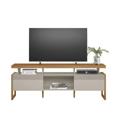 Imagem de Rack Stella para tv atÃ:copyright: 70 Polegadas Nature e Off White com 180x0,66 Polegadas EdeCasaMoveis
