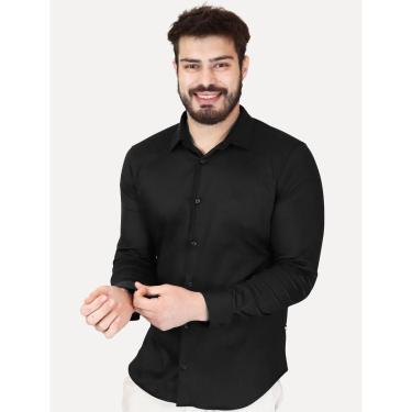 Imagem de Camisa John John Masculina Ultra Slim Black Logo Preta-Masculino