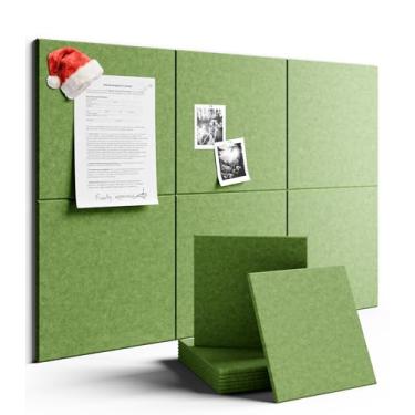 Imagem de Fluxynara Quadro de avisos grande de feltro 91 cm x 61 cm alternativo para quadro de cortiça - pacote com 6 com 40 abas adesivas removíveis seguras, quadros de cortiça para paredes, quadro de cortiça