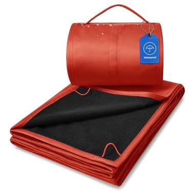 Imagem de BEDELITE Cobertor de acampamento grande à prova d'água, leve para clima frio, cobertor de estádio de lã dobrável para esportes ao ar livre, à prova de vento, vestível, lavável na máquina, 140 x 203 cm