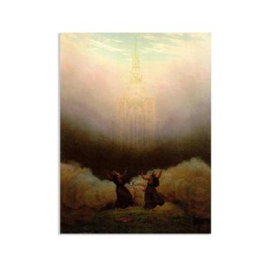 Imagem de Visão da Igreja Cristã por Caspar David Friedrich Impressões em tela Well Decor The World Classic Art Reproduções de arte grande giclée arte de parede para sala de estar decoração de casa 65 x 50 cm