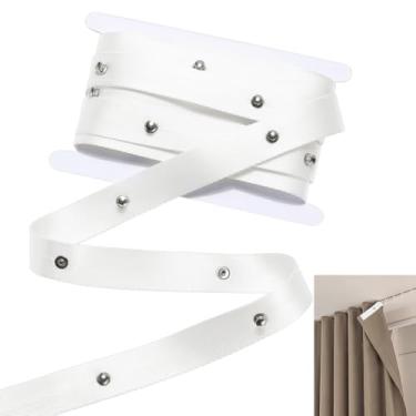 Imagem de PH PandaHall Fita de cortina branca de 5,4 m x 3 cm para cortina, cortina de tecido, fita elétrica, substituição de cinto de trilha, fitas dobráveis, de aço inoxidável, para decoração de casa