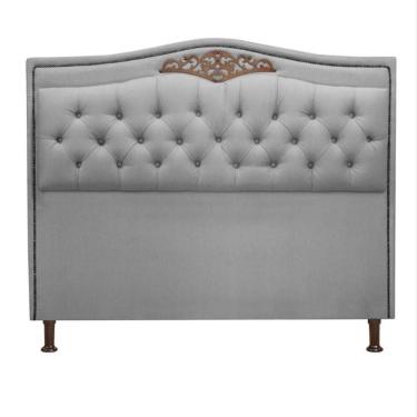 Imagem de Cabeceira Estofada Holanda 1,95 King Size Linho Shop Das Cabeceiras Grafite