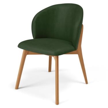 Imagem de Cadeira de Jantar e Estar Living Estofada Mia L02 Couríssimo Verde Musgo - Lyam Decor