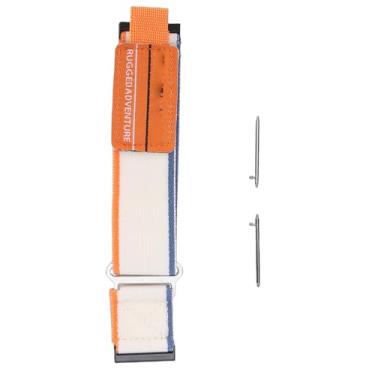 Imagem de ZJchao Faixa de Relógio de Náilon para Coros Smartwatch Ajustável Ajuste Seguro Lavável Pulseira Esportiva para Homens Mulheres Atividades Ao Ar Livre Ginásio Correndo Caminhadas (Laranja Bege)