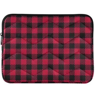 Imagem de Capa para notebook personalizada Ruby Lumberjack Buffalo Plaid capa universal para notebook 13-14 polegadas capas de computador fofas para MacBook Air 13 polegadas