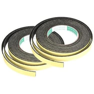 Imagem de Fita de espuma de vedação 5 mm (L) x 1 mm (T) x 5 m/5 m (C), faixa climática autoadesiva para isolamento de porta de janela, pacote com 2