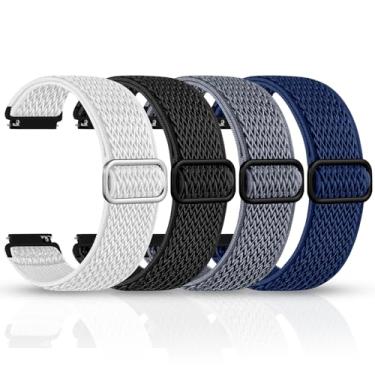 Imagem de Easuny Pacote com 4 pulseiras elásticas de 22 mm compatíveis com Garmin Venu 4/3/2, Vivoactive 4, Garmin Forerunner 255/265/965/955/945/935, Fenix 8/7/6/5, instinct 3/2, Amazfit Bip 6/5, Amazfit GTR 4