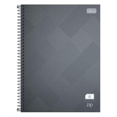Imagem de Caderno quadriculado universitário 7X7 80 fls zip Tilibra cor:Cinza, C