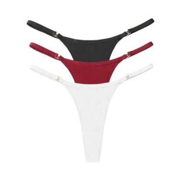 Imagem de Conjunto De 3 Calcinhas Tanga De Cintura Baixa Para Mulheres, Confortá