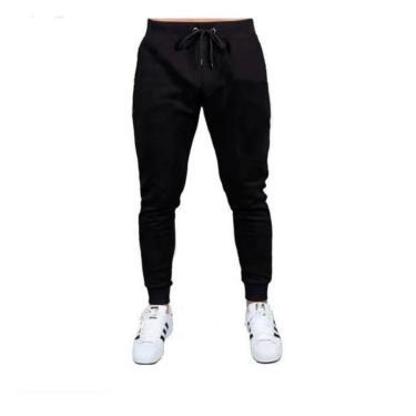 Imagem de calça jogger masculina ribana moletom sarja com punho-Masculino