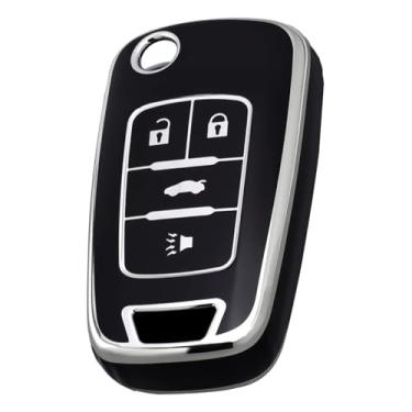 Imagem de Capa para chave com listras de TPU macio compatível com Chevy Chevrolet Equinox Camaro Cruze Malibu Sonic Volt Park Impala para Buick Encore Allure Regal