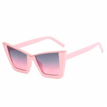 Imagem de Óculos de Sol Femininos Estilo Olho de Gato, Tamanho Grande, Lentes Degradê UV400, Ideais para Esportes ao Ar Livre, Corrida e Ciclismo, Rosa e Cinza