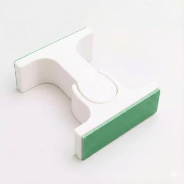 Imagem de Trava Porta Adesiva Sem Furo Fixador Prendedor Porta Vidro Madeira (PRETO,4 TRAVAS)