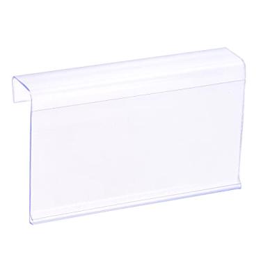 Imagem de MECCANIXITY Suporte de etiqueta em L 100 x 60 mm plástico transparente para prateleira de arame, pacote com 30