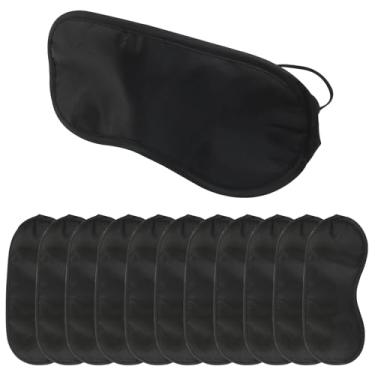Imagem de Verkelly Pacote com 12 máscaras de dormir descartáveis com almofada de nariz, cobertura confortável para olhos vendados para viagens, meditação e cochilos (preto)