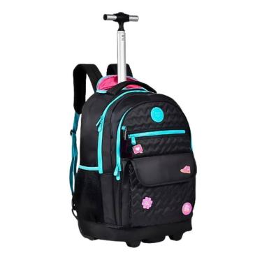 Imagem de Mochila Rodinhas Luluca Bolsa Escolar Preto 33L - Lu24085