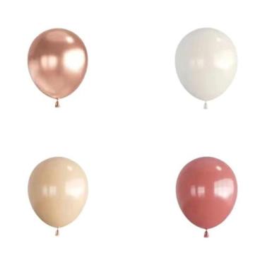 Imagem de Balões Rosa Dourado Bege Nude 40 Peças Decorações Para Festa De Aniver