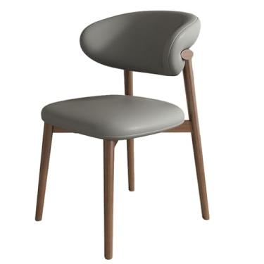 Imagem de Conjunto de 4 cadeiras de jantar de madeira maciça, cadeiras modernas para sala de jantar de cozinha com encosto curvo e assento estofado, pernas de nogueira - Design elegante para casa (1)