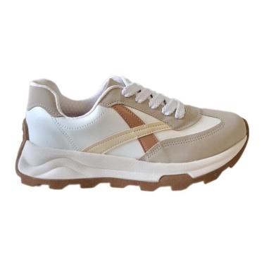 Imagem de Tênis Beira Rio Feminino Branco e Bege Ref:4328.104-Feminino