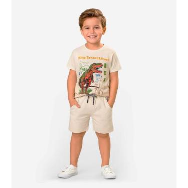 Imagem de Conjunto Infantil Camiseta com Bermuda Select Bege, 1, Azul