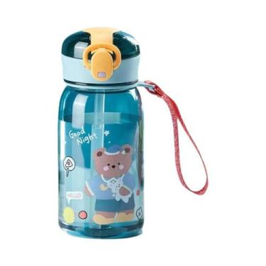 Imagem de Copo De Água Infantil De 400ml À Prova De Vazamentos Com Canudo, Corda