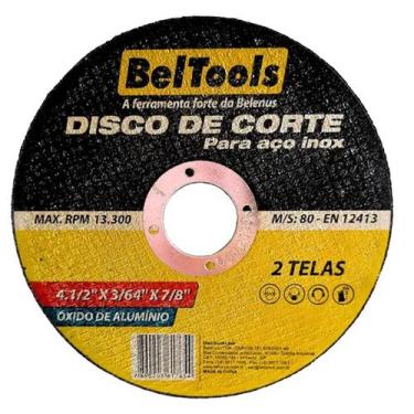 Imagem de Caixa Disco de Corte 4.1/2x3 /64 x 7/8" - Inox Beltools (10 unidades)