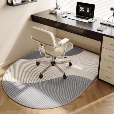 Imagem de Tapete de cadeira de escritório durável para pisos de madeira, protetor de carpete antiderrapante, tapete de área de fácil limpeza, design de pilha de laço para escritório em casa, tapete de mesa de