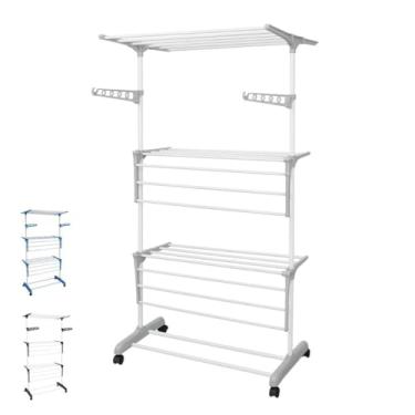 Imagem de Varal de Chão Grande com Abas Apartamento Roupa Vertical(Cinza)