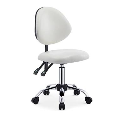 Imagem de Saddle Stool for Dental Hygienist - Cadeira ergonômica com encosto e rodas, cadeira de selim profissional com função de inclinação para assentos confortáveis