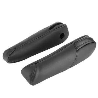 Imagem de ZJchao Capa de Alça de Apoio de Braço de Couro de Microfibra Decoração Elegante Atualização Adequada para CRV 2007-2009; 2 Peças (Preto)