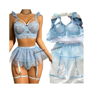 Imagem de Conjunto De Sutiã E Calcinha Sexy Em Renda Para Mulheres 2024, Lingeri