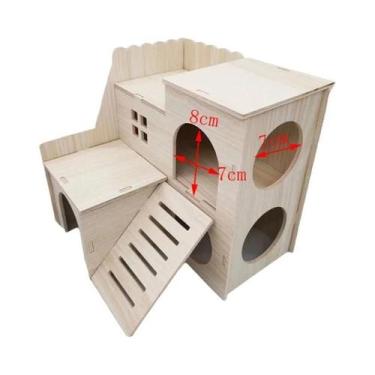 Imagem de Grande Ninho De Madeira Maciça Para Hamster, Esquilo, Ouriço, Urso Dou