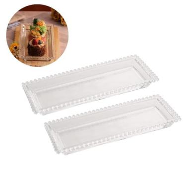 Imagem de kit 02 TRAVESSA CRISTAL PEARL PRATO PARA DOCES FRUTAS cor:transparente