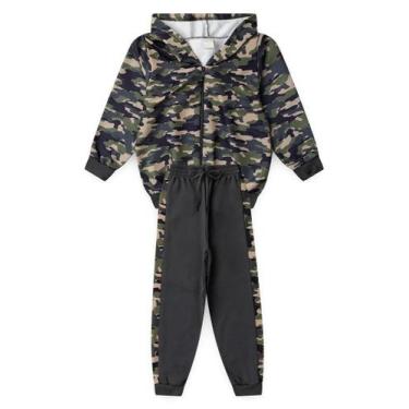 Imagem de Conjunto Inverno Menino Cinza Jaqueta com Capuz e Calça em Moletom com