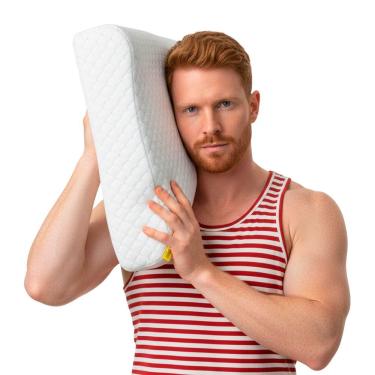 Imagem de Travesseiro Contour Breeze - Placa De Látex Anatômico Capa Refrescante Perfil Baixo 40x60x13cm