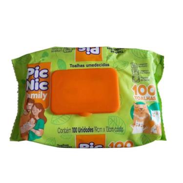 Imagem de Lenço Umedecido Pic Nic Family com 100 unidades - wipex