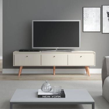 Imagem de Rack Retrô Memphis Para Tv Até 65 Polegadas 3 Portas Menu Móveis Champanhe