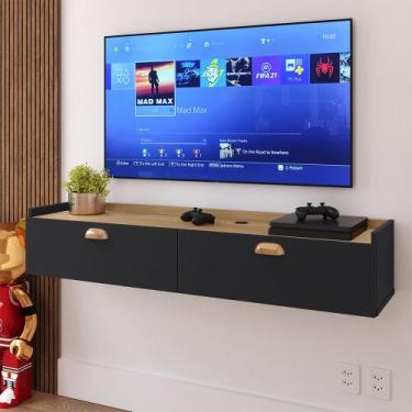 Imagem de Rack Suspenso 1.20 Home Decor Tv 42" Bancada Flutuante 2 Porta Puxador