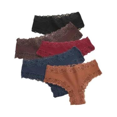 Imagem de Conjunto De Calcinhas Sem Costura Em Renda De Algodão plus Size Para M