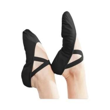 Imagem de Sapatilhas De Balé De Lona Com Sola Macia Para Mulheres, Calçados Prof