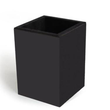 Imagem de Porta-lápis Fina Ideia Liso Preto 7x7x10cm em MDF