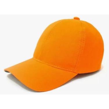Imagem de Boné Básico Aba Curva Liso Unissex Adulto Ajuste , Laranja, 58cm