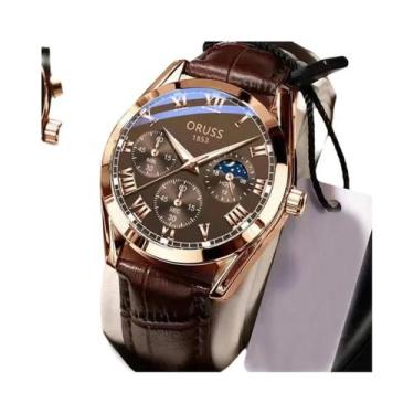 Imagem de Relógio De Quartzo Masculino De Luxo À Prova d'Água Com Mostrador Roma