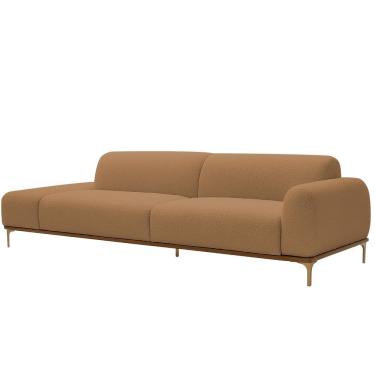 Imagem de Sofá Living Unne 3 Lugares 210cm Terminal Direito Bouclé Terracota - Nexta Casa Cor Ter...